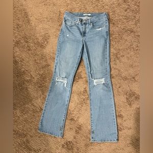 Levi’s classic bootcut jeans with distressing